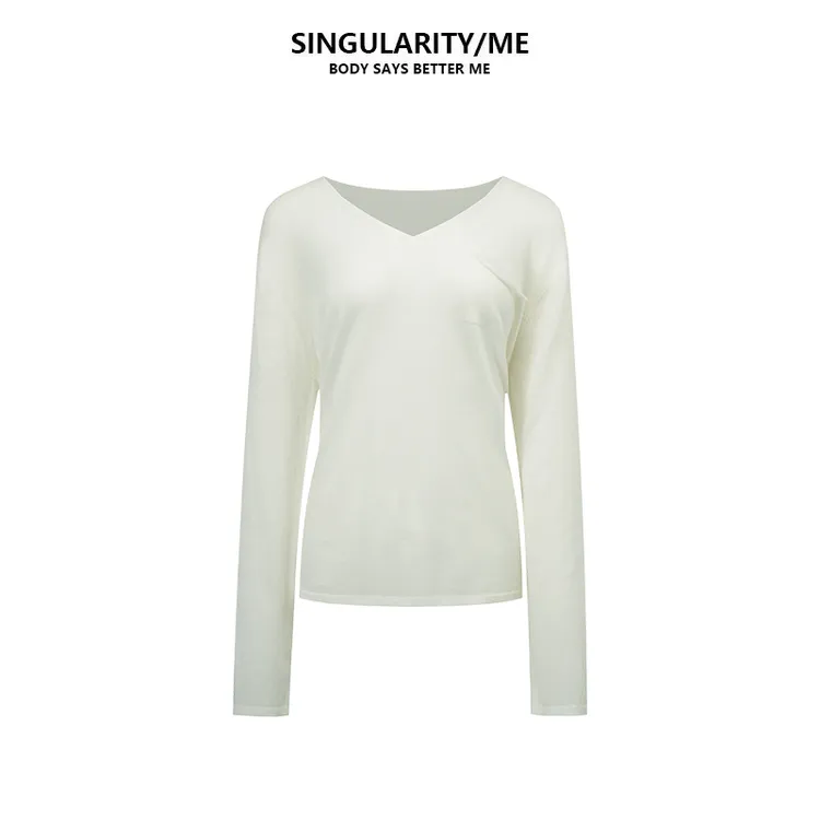 Singularity Me 8A 0951 小V领慵懒宽松休闲软糯针织衫打底衫上衣