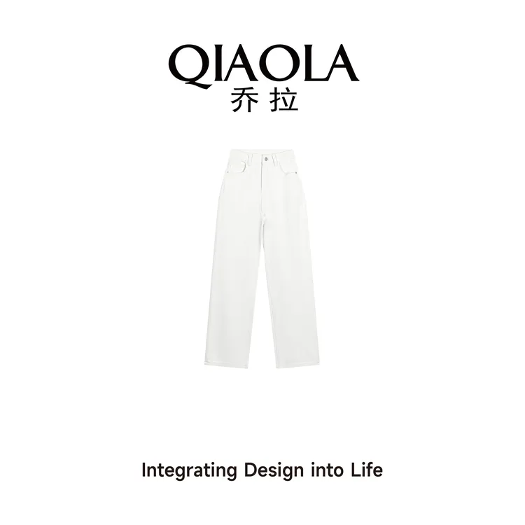 QIAOLA/乔拉【月夜绘梦】春新款牛仔弹性透气耐磨显瘦百搭裤子