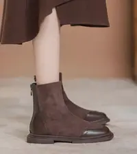 W219-1瘦瘦靴女新款秋季马丁靴英伦风切尔西短靴女薄绒