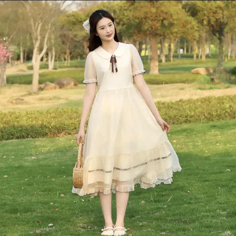 流星之恋初高中学生夏季仙女连衣裙毕业典礼少女大童公主长裙显瘦