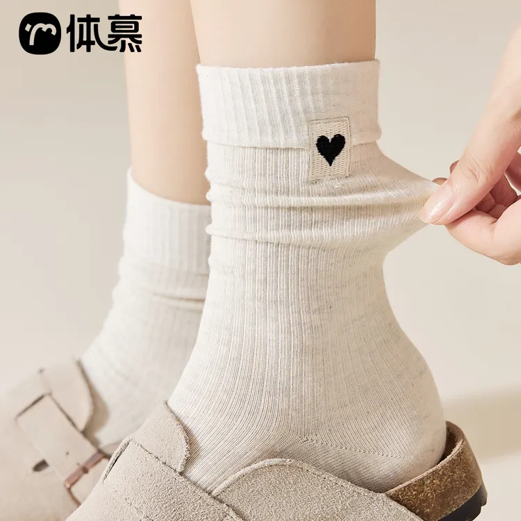 白色袜子女款夏季纯棉纱线中筒袜抗菌防臭棉袜艺术生月子长袜女士