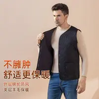 新款羊毛马甲男内穿冬季加绒加厚防寒保暖气质