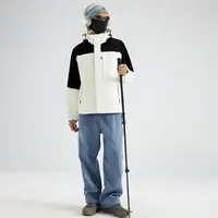 户外冲锋衣男女同款秋季薄款拼色登山服宽松休闲连帽夹克2507