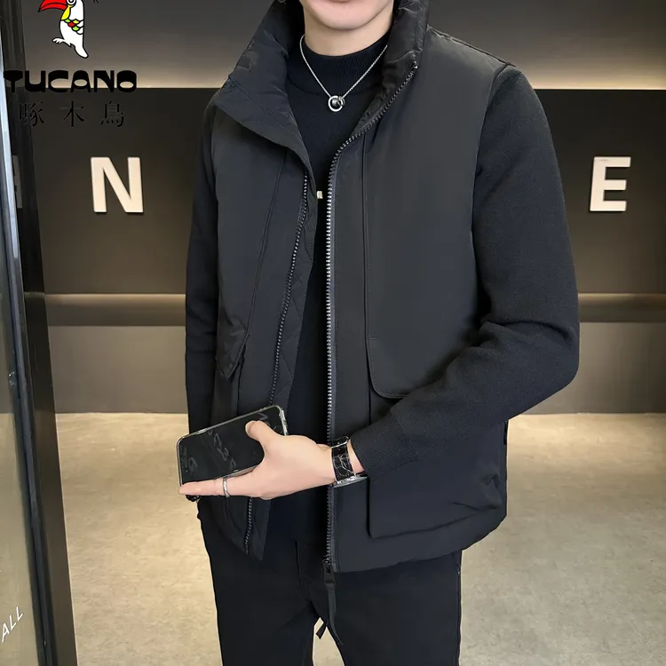 啄木鳥正品高档工装立领羽绒马夹秋冬爆款百搭休闲保暖马甲外套男