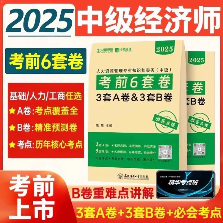 2025年中级经济师考前冲刺试卷考前6套卷AB卷模拟题经济基础人力