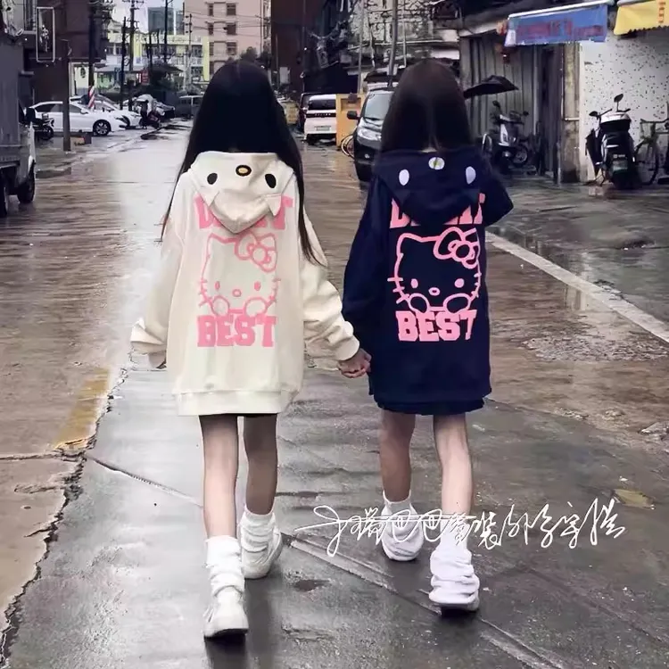 女童秋季休闲卫衣2025新款初中生女孩超好看外套儿童甜美宽松上衣