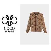 【宠粉专属】重工字母提花开衫秋冬加厚百搭时尚开衫长袖圆领轻奢