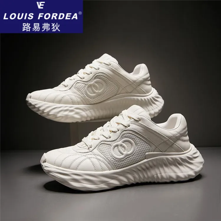 Louis Fordea/路易弗狄男士休闲皮鞋轻便增高鞋运动鞋高端老爹鞋