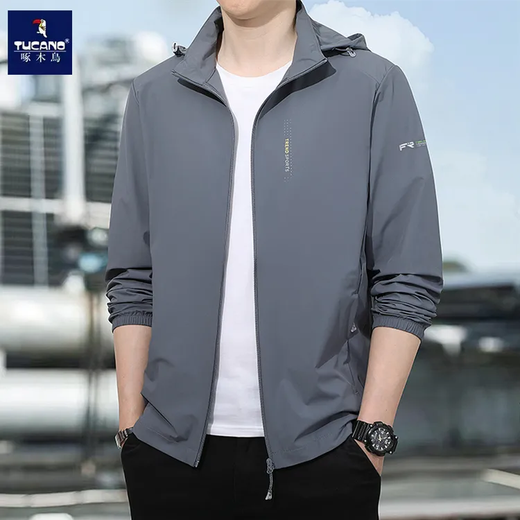 啄木鸟男士夏季连帽冰丝防晒衣夹克防紫外线轻薄透气防晒服外套男