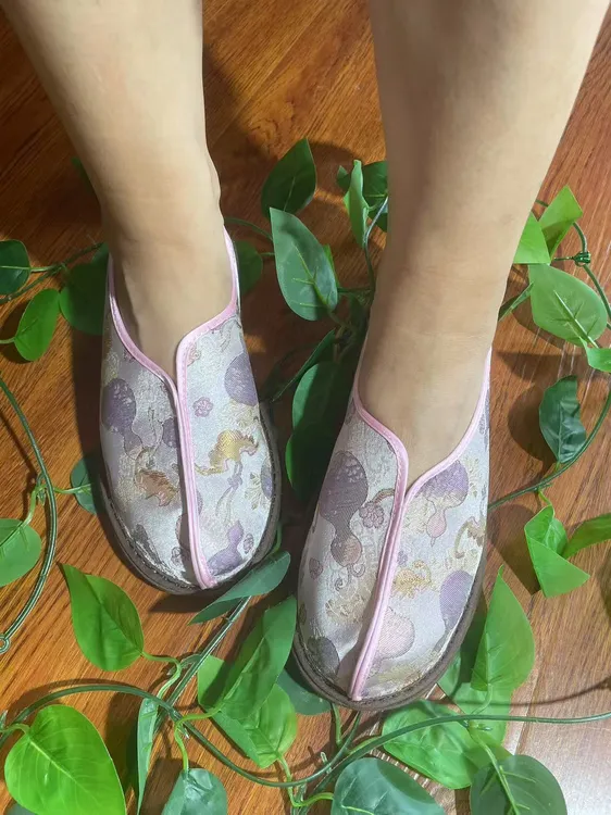 【八宝葫芦】透气耐磨女一脚蹬复古千层底布鞋四季可穿