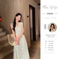 【雨后盛夏】<中秋国庆大狂欢>小个子温柔风法式扭结镂空收腰连衣裙