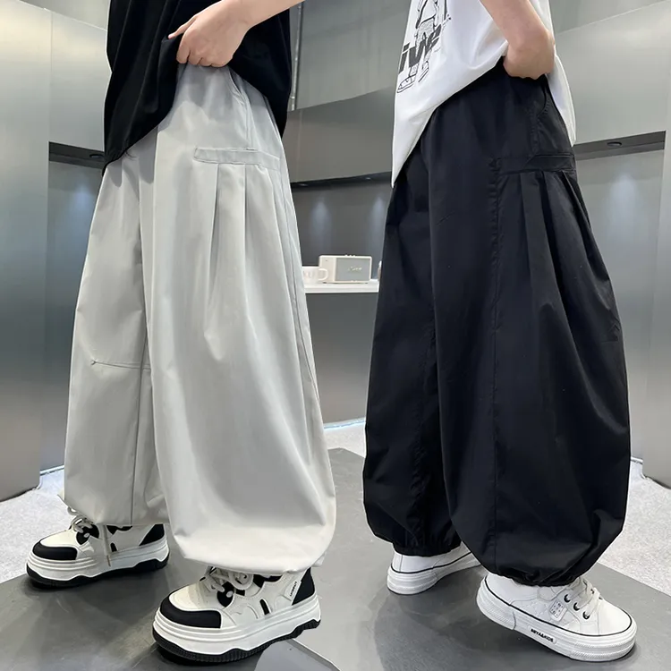 男童裤子夏季薄款防蚊裤宽松2025中大童休闲韩版长裤儿童嘻哈运动