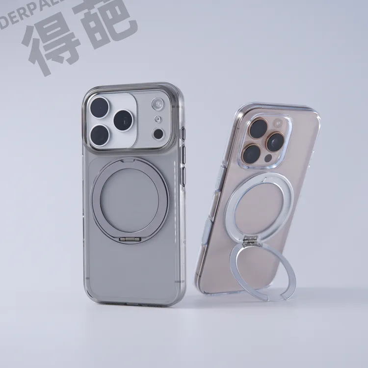 得葩包拍摄键透明旋转磁吸支架苹果17promax手机壳iphone16/15