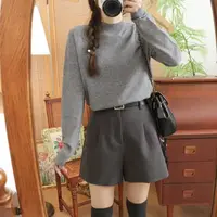 【捏条打底】无缝一体成型针织衫 秋冬复古小立领柔软简约长袖女