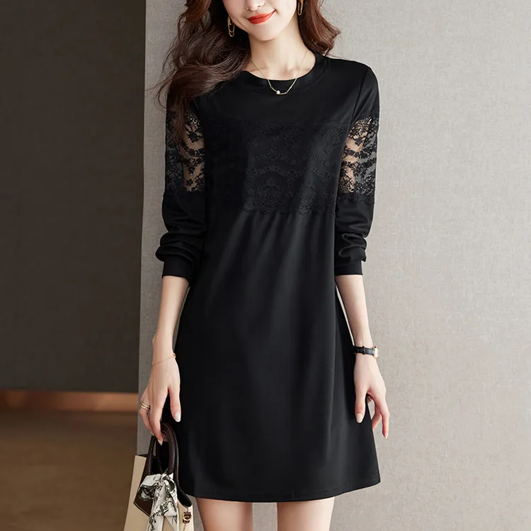中长款春装气质连衣裙洋气好看高贵镂空裙子2025新款春季显瘦女装