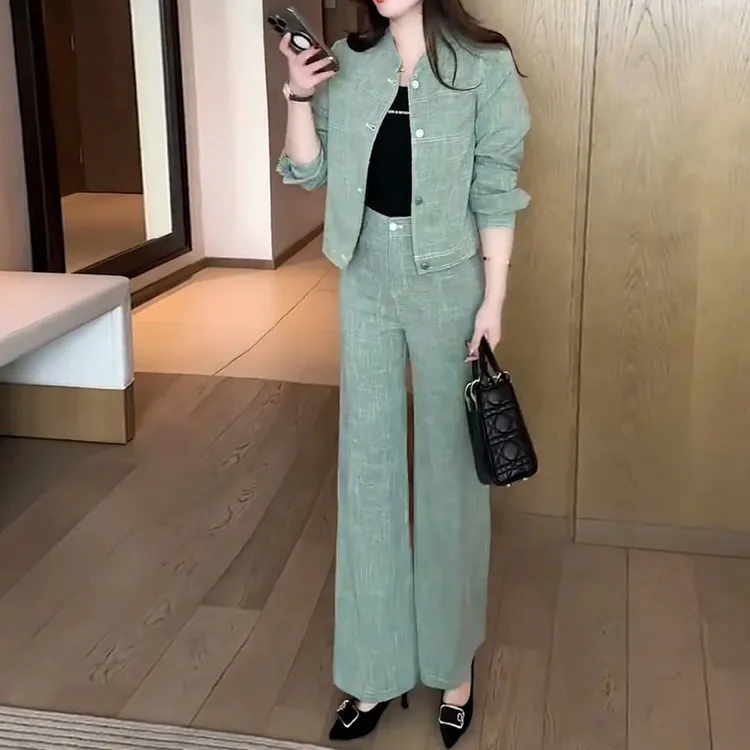 时尚设计感洋气休闲套装女2025秋季新款百搭显瘦小个子通勤两件套