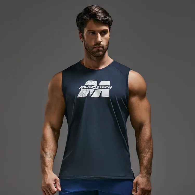 MUSCLETECH/肌肉科技 无袖T恤酷吸凉感抗菌男士弹力运动健身背心