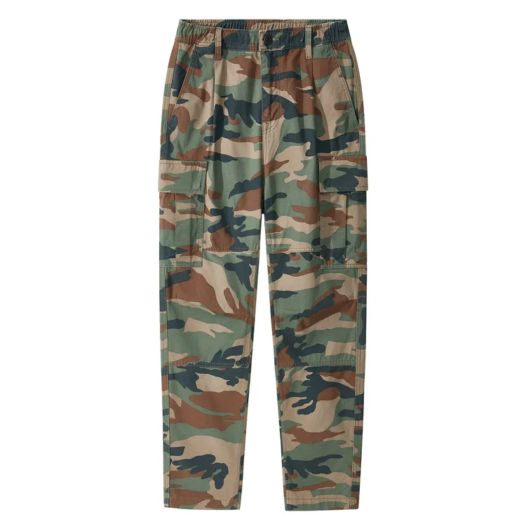 美式阿咔叽重磅厚款迷彩多口袋工装裤男款水洗宽松直筒长裤8208