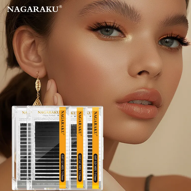 嫁接睫毛狐系广角L/Lj/LB/LC/LD/N柔软单根多取天鹅绒圆毛根无胶