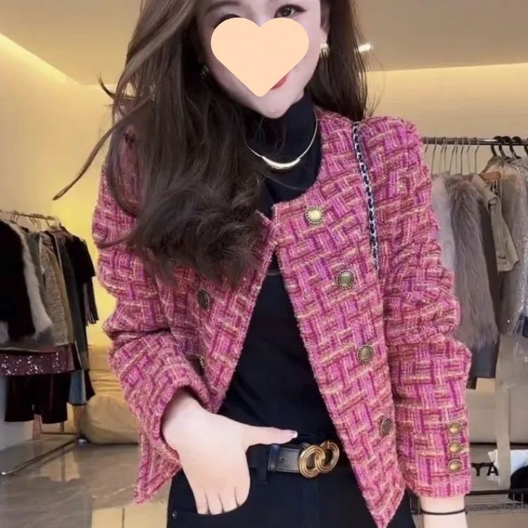 高级感名媛法式彩色编织小香风外套女设计感气质洋气百搭网红爆款