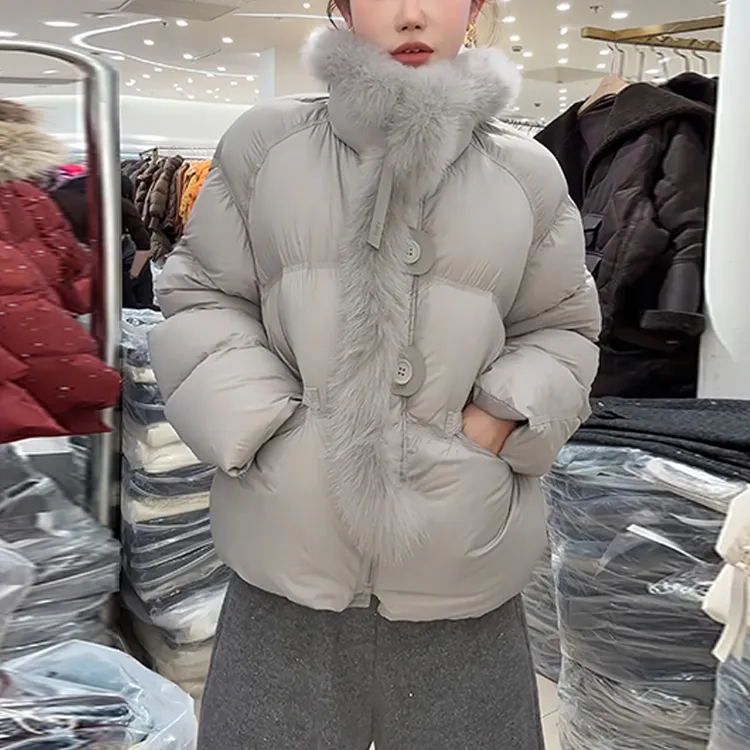 霖优【千金贵奢】毛领棉服女冬季2025新款小个子高级感加厚保暖外套