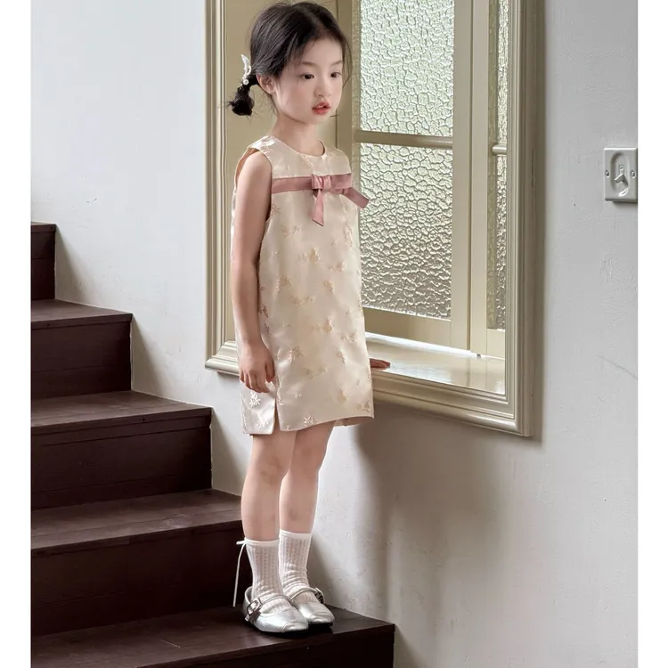 壹妈韩范小女孩洋气连衣裙宝宝夏装无袖裙儿童时髦童装公主背心裙