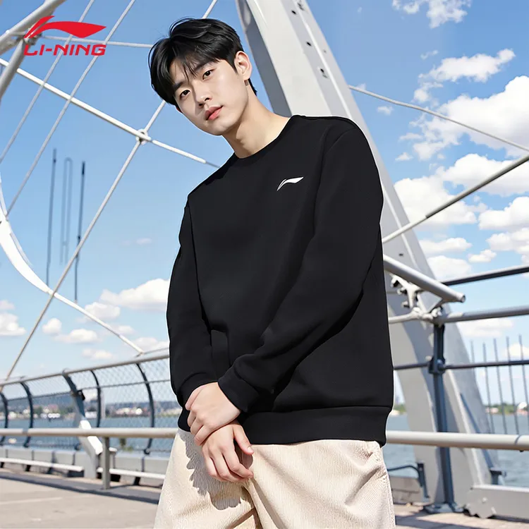 李宁卫衣休闲圆领套头2025秋季新款潮流时尚百搭男女同款运动上衣