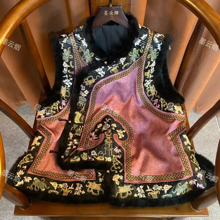 【颂章】新中式加棉加厚时尚女装高级国风圆领女士坎肩复古民族风