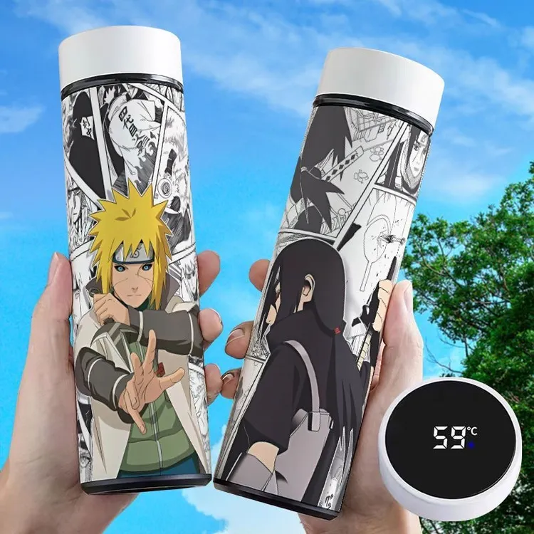 火影忍者波风水门智能显温保温杯304不锈钢便携带茶隔大容量水杯