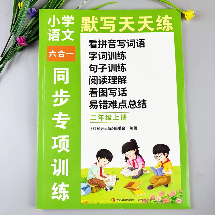 二年级上册同步练习册看拼音写词语字词句训练阅读理解看图写话