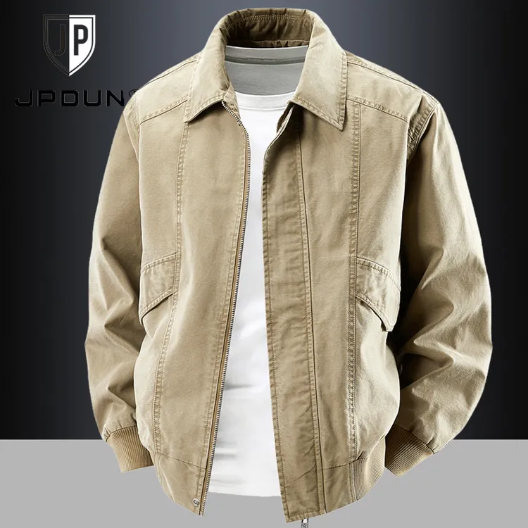 JPDUN吉普盾翻领男夹克男工装风秋装外套宽松痞帅纯棉秋装上衣