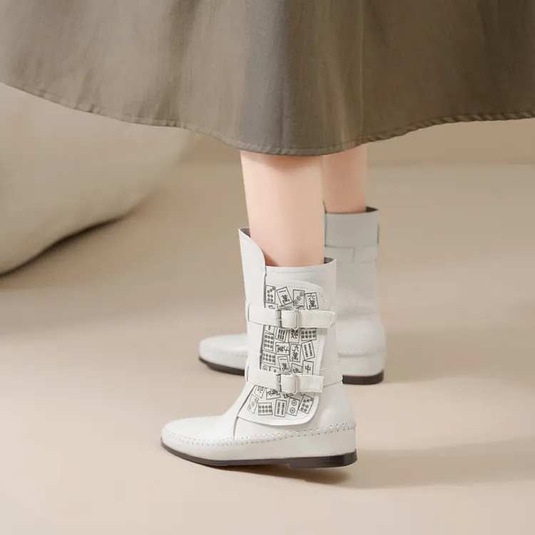 女套筒见外包装马丁靴女春秋单靴厚底夏季英伦风秋季时尚百搭真皮