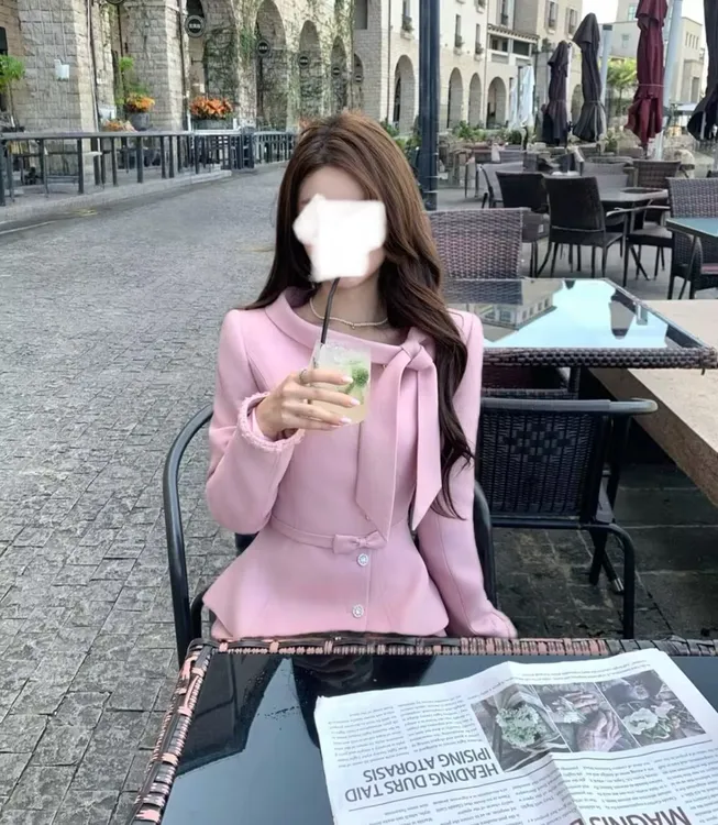 【明星同款】两只水仙 律政俏佳人 千金重工小香风收腰小翻领套装