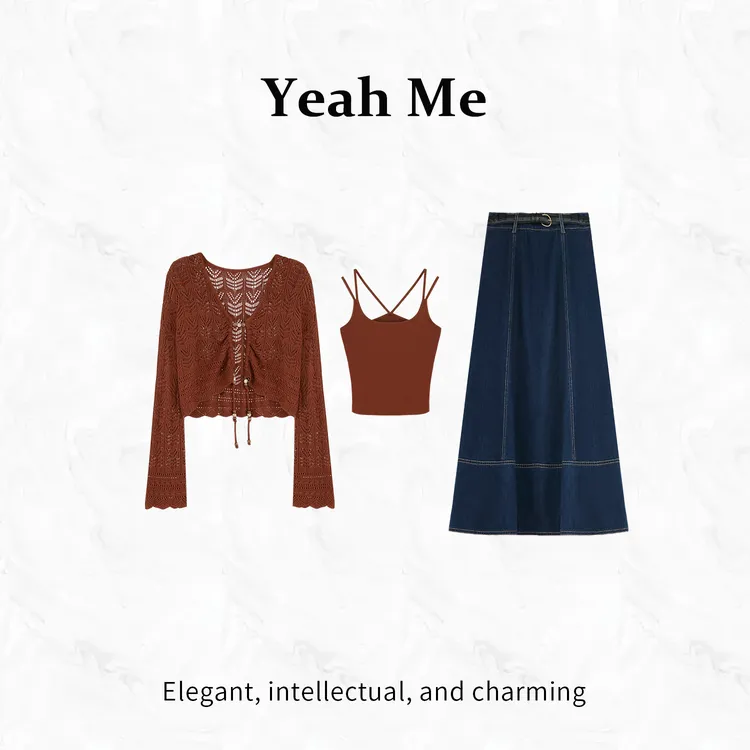 Yeah Me/也觅【布拉格】早秋新品半身裙套装复古高级感通勤穿搭女装