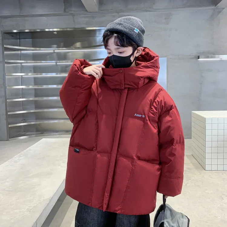 男童冬装红色羽绒棉服2025新款大儿童棉袄棉衣加厚冬季秋冬款外套