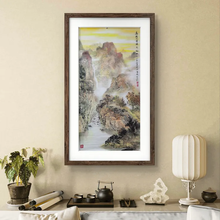 沈丰明手绘中美书画收藏山水字画直播精品办公室字画挂墙