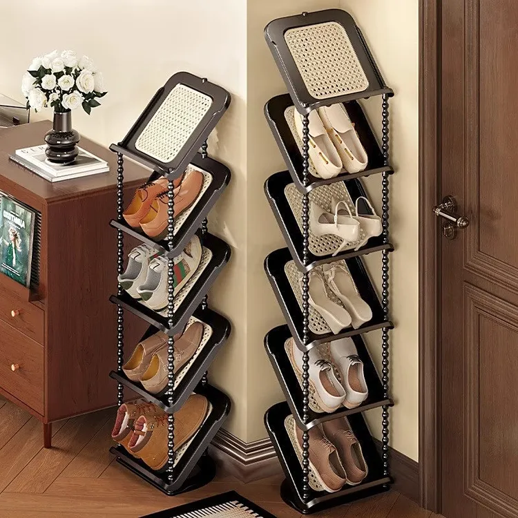 高颜值鞋架多层家用小窄入户门口室内楼道不占空间中古风小型鞋柜