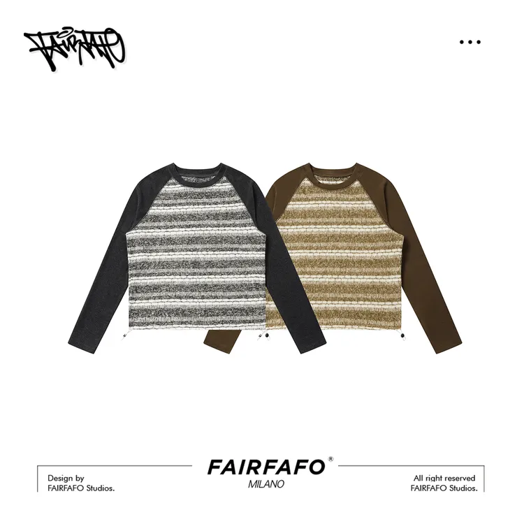 【百搭套头撞色长袖】ZYCX5B020秋冬高级时尚韩系撞色宽松显瘦长袖