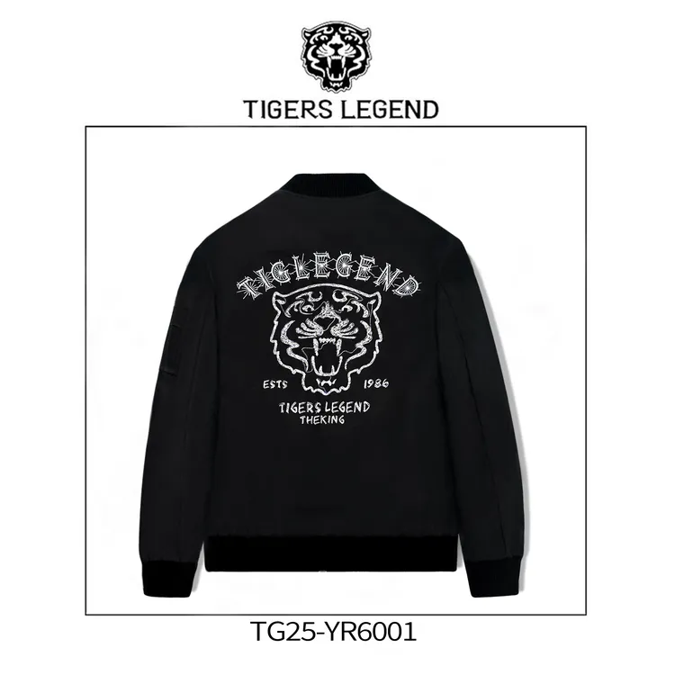 TIGERS LEGEND痞帅棒球领夹克时尚刺绣轻奢男士羽绒服外套 YR6001