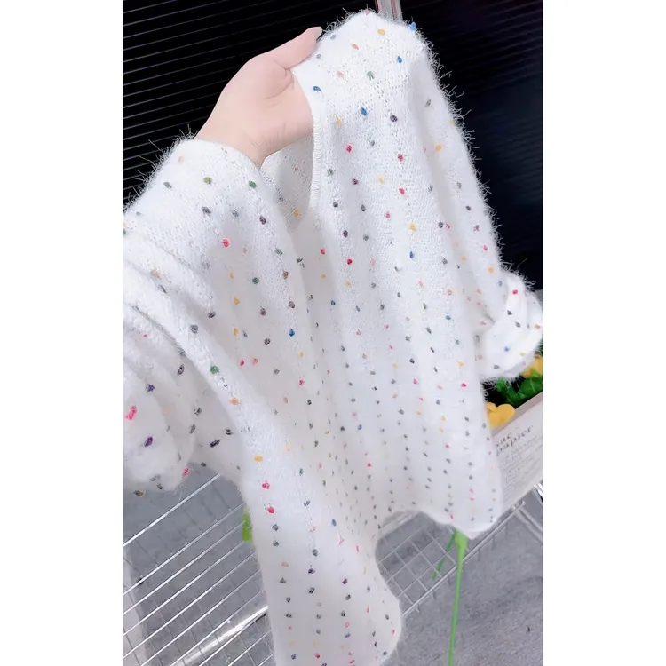 韩系慵懒风长袖针织衫女秋季款超好看圆领宽松软糯毛衣高级感上衣