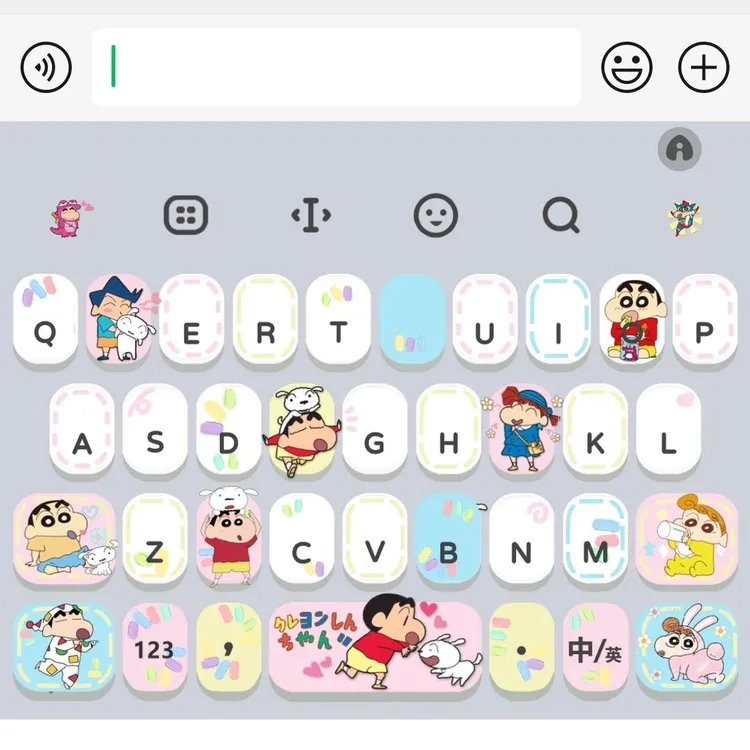 可爱蜡笔小新/ios苹果安卓百度输入法皮肤键盘白肚皮双系统双色
