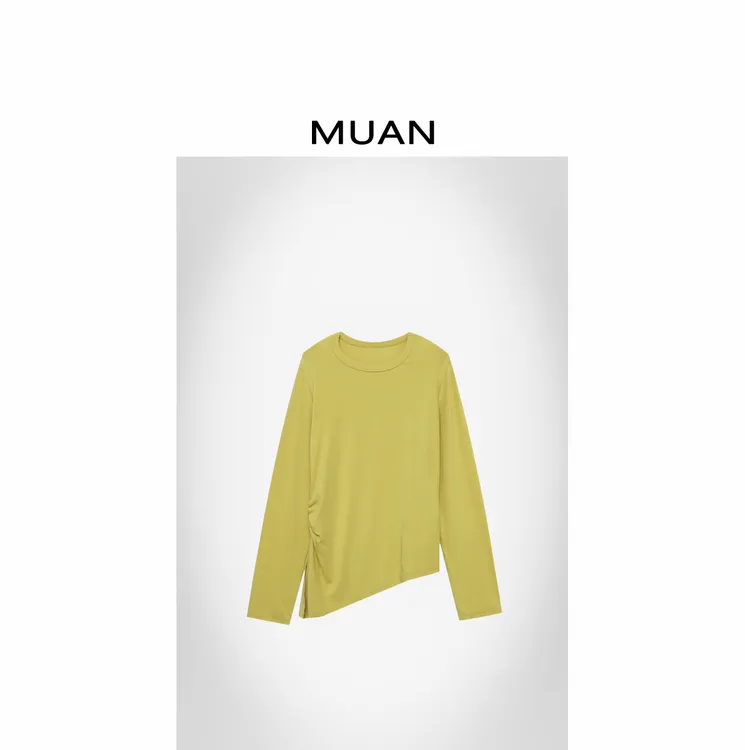 木岸MUAN：《春水打底》定制宽松不规则高级打底上衣女CQ-DG3-9057