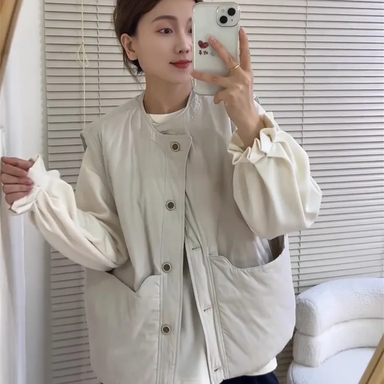 叠穿棉马甲女短款坎肩秋冬新款2025韩系洋气高级感小个子背心外穿