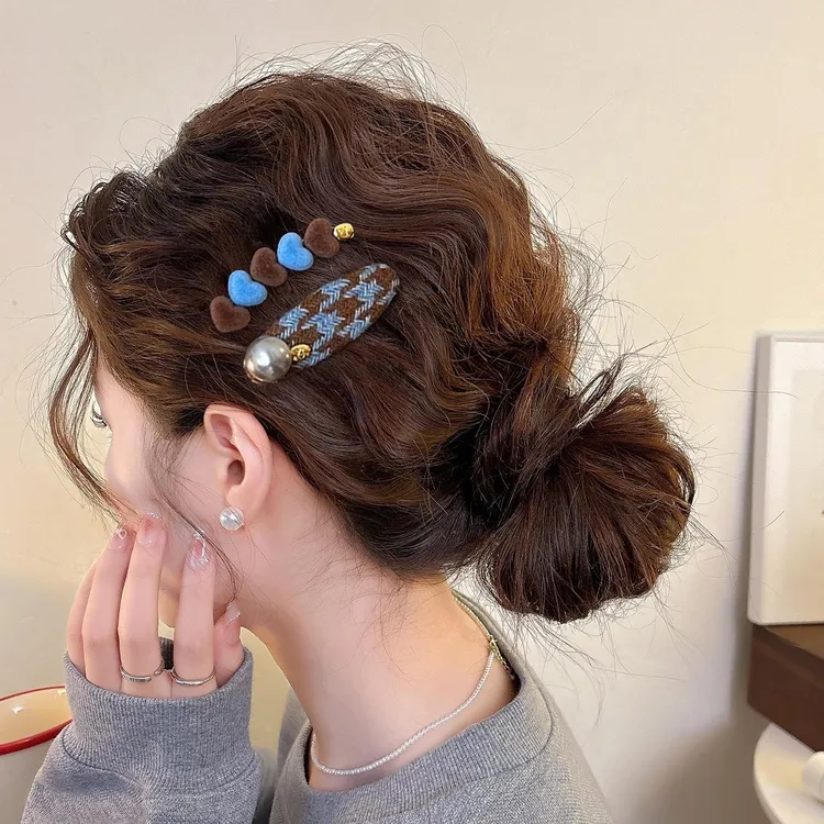 海盐奶咖发夹女爱心边夹少女前额一字鸭嘴夹发卡夹子夹头发头饰