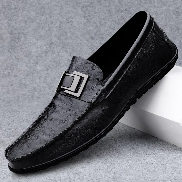 豆豆鞋男时尚百搭软底透气驾车鞋复古通勤皮鞋韩版潮流防滑休闲鞋