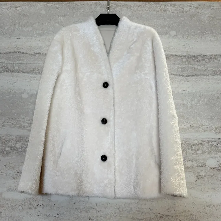 TANTAN休闲显瘦静奢秋冬羊皮毛外套4116