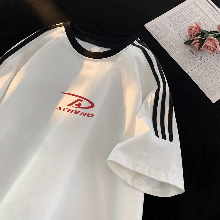 男童条纹短袖t恤夏装纯棉2025新款帅气男孩上衣儿童男生半袖薄款T