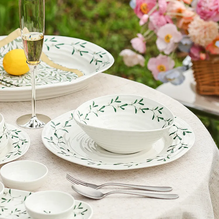 英国Portmeirion波特美林幸运叶系列陶瓷餐盘餐碗调味碟餐具礼盒