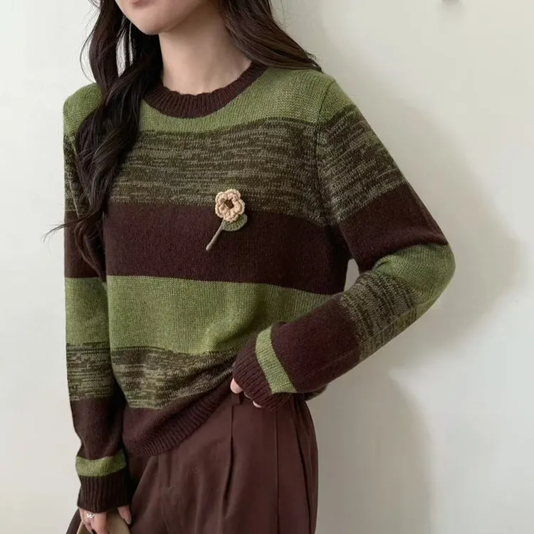 【香嘉怡新品】XJYE0999女士上衣羊毛衫圆领套头秋冬针织衫气质