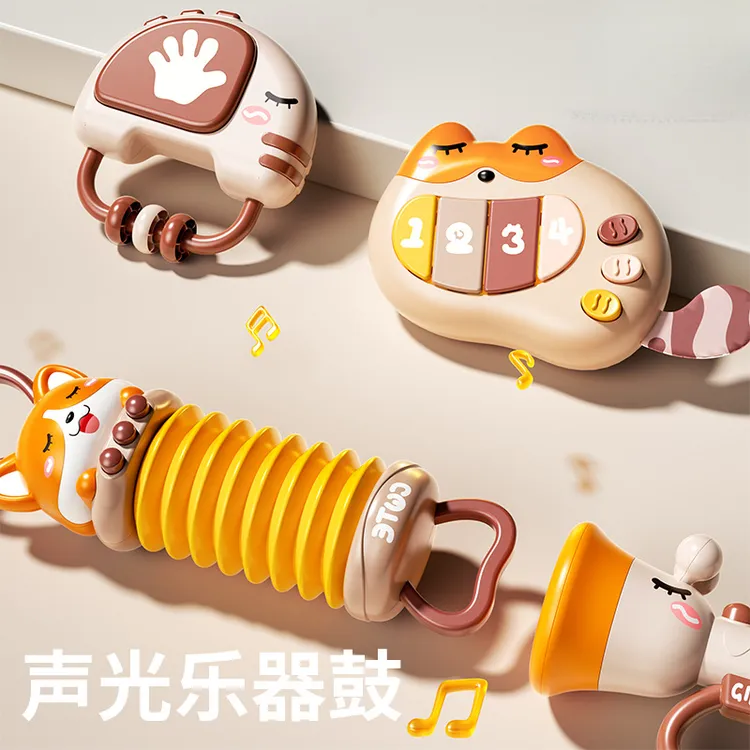 婴儿玩具0一1岁新生儿音乐手摇铃哄娃神器宝宝3到6个月12抓握训练